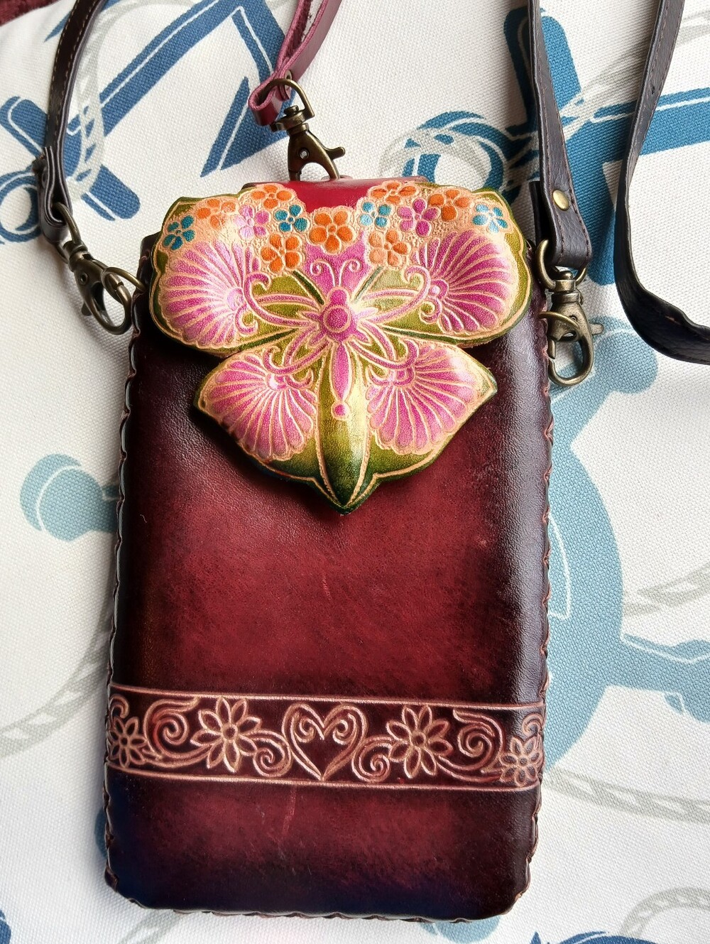 Mexican Butterfly Hand Tooled Leather